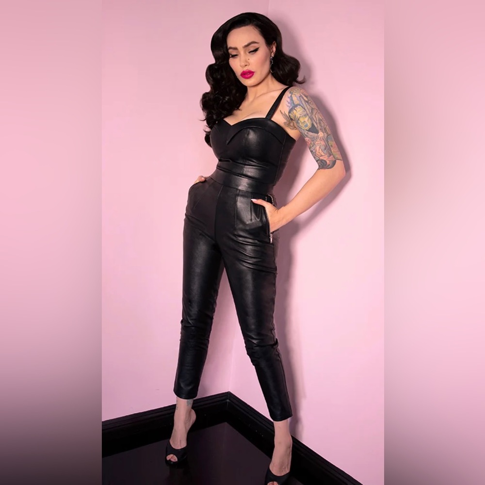 NWT! VIXEN by Micheline Pitt Bad Girl Vegan Leather Cigarette Pants